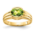 14k 8x6mm Oval Peridot East-West Ring