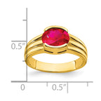 14k 8x6mm Oval Ruby East-West Ring