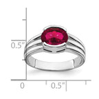14k White Gold 8x6mm Oval Created Ruby ring