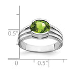 14k White Gold 8x6mm Oval Peridot ring