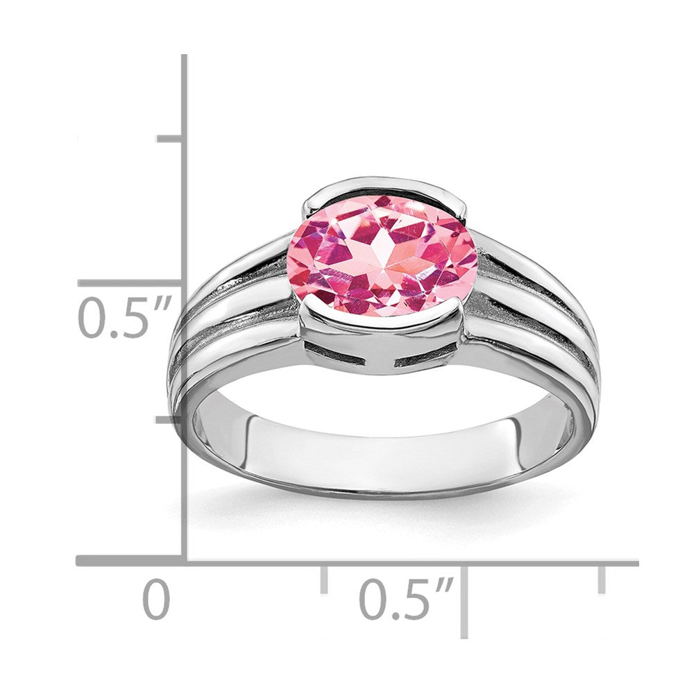 14k White Gold 8x6mm Oval Pink Tourmaline ring