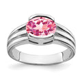14k White Gold 8x6mm Oval Pink Tourmaline ring