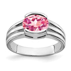 14k White Gold 8x6mm Oval Pink Tourmaline ring