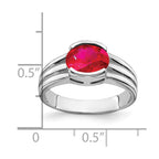 14k White Gold 8x6mm Oval Ruby ring