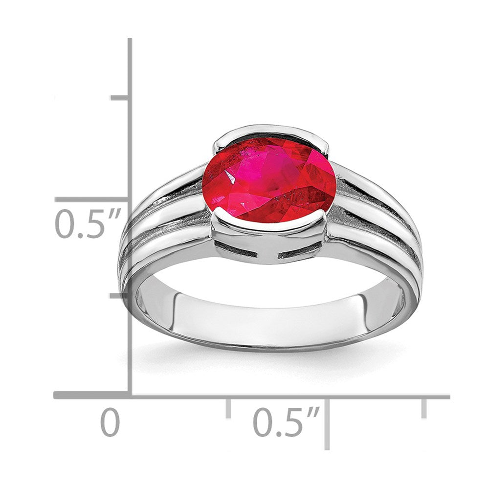 14k White Gold 8x6mm Oval Ruby ring