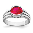 14k White Gold 8x6mm Oval Ruby ring