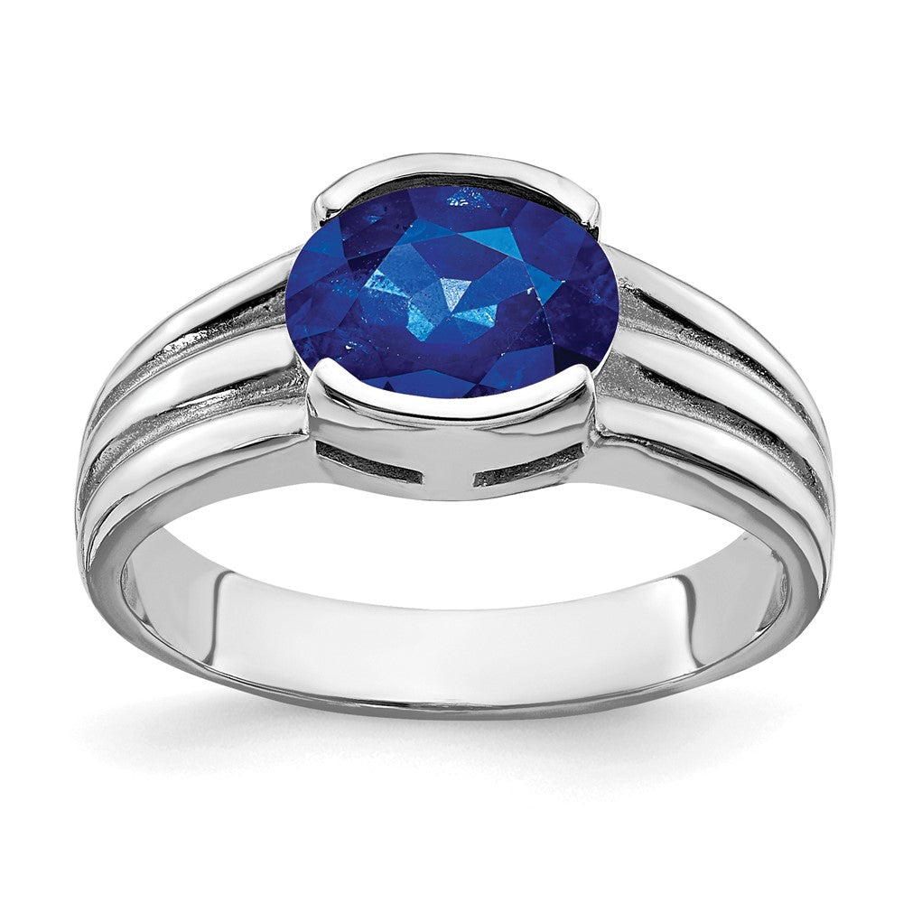 14k White Gold 8x6mm Oval Sapphire ring