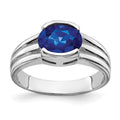 14k White Gold 8x6mm Oval Sapphire ring