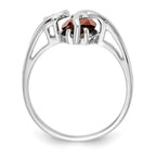 14k White Gold 12x6mm Marquise Garnet and VS Diamond Ring