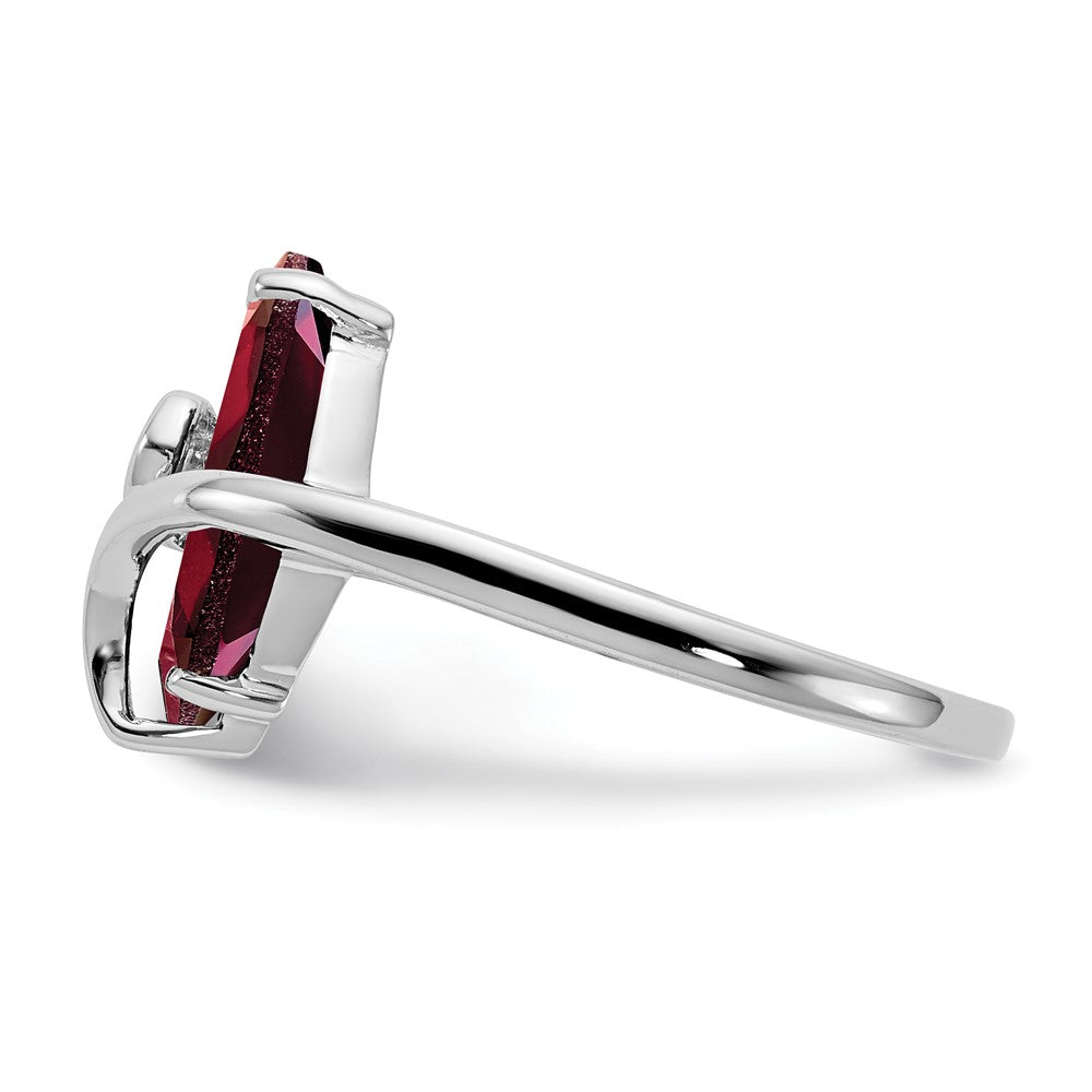 14k White Gold 12x6mm Marquise Garnet and AA Diamond Ring