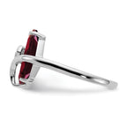 14k White Gold 12x6mm Marquise Garnet and AA Diamond Ring