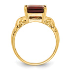 14k 11x9mm Emerald-cut Garnet Ring