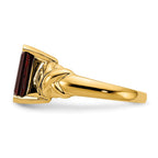 14k 11x9mm Emerald-cut Garnet Ring
