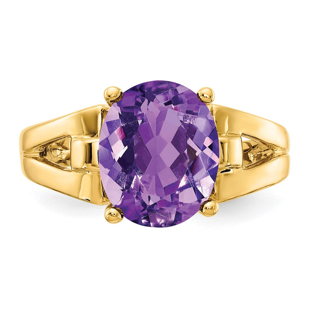14k 11x9mm Oval Amethyst Ring