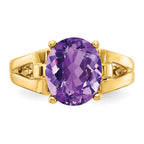 14k 11x9mm Oval Amethyst Ring
