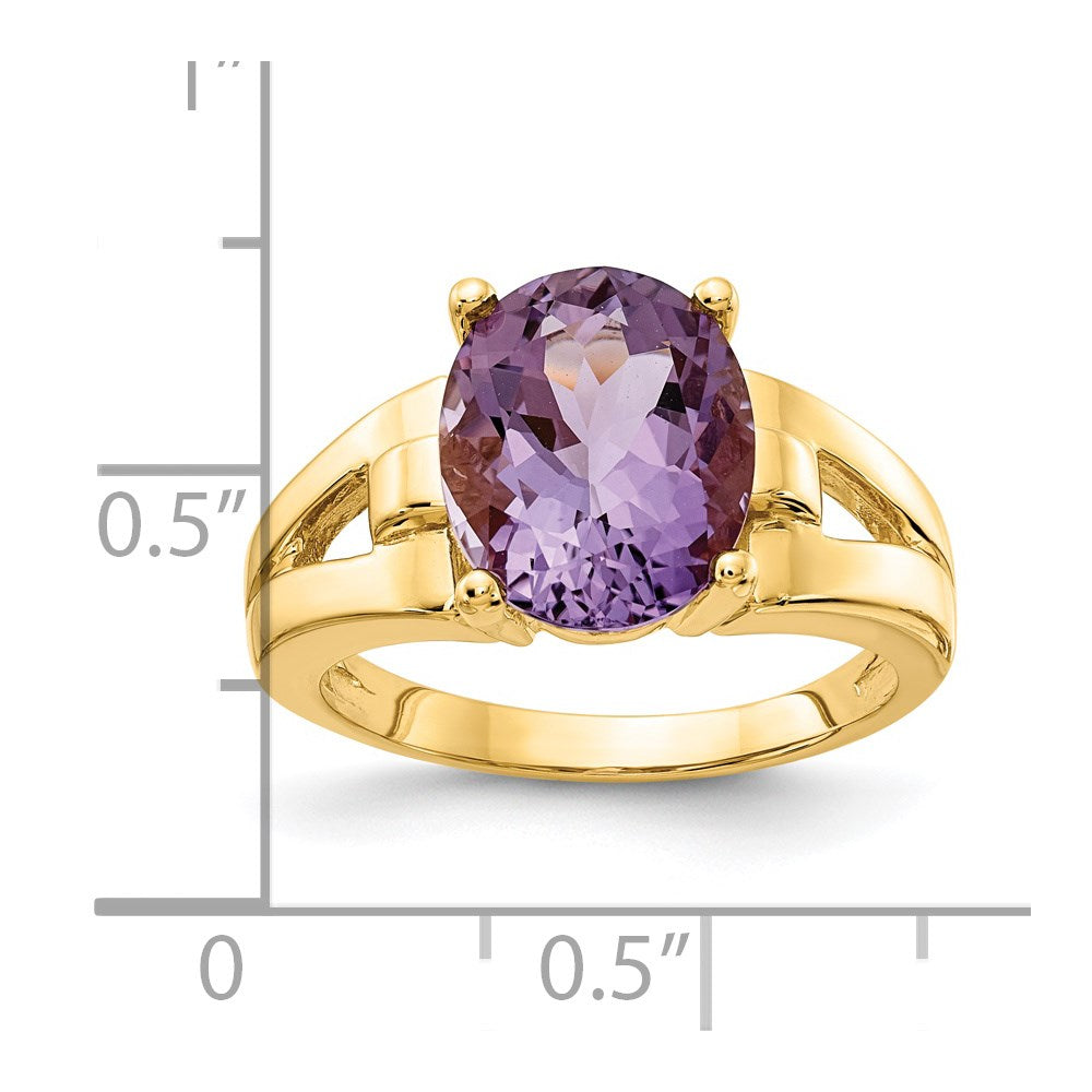 14k 11x9mm Oval Amethyst Ring
