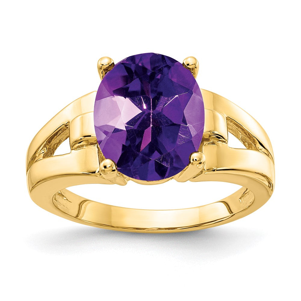 14k 11x9mm Oval Amethyst Ring