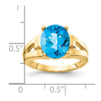 14k 11x9mm Oval Blue Topaz Ring