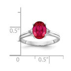 14k White Gold 8x6mm Oval Ruby A Diamond ring