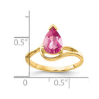 14k 9x6mm Pear-Shaped Pink Tourmaline Ring