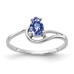 14k White Gold 6x4mm Pear Tanzanite Ring