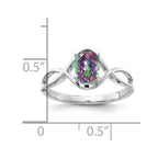 14k White Gold 7x5mm Oval Mystic Fire Topaz Ring