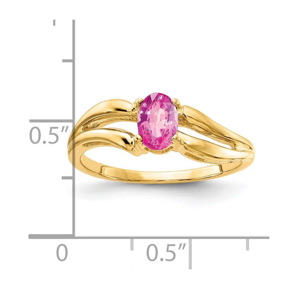 14k 6x4mm Oval Pink Sapphire Ring
