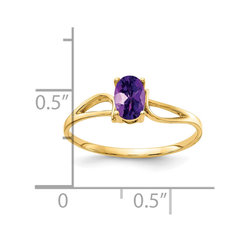 14k 6x4mm Oval Amethyst Ring