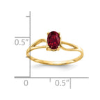14k 6x4mm Oval Lab-Created Ruby Ring