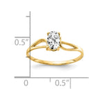 14k 6x4mm Oval Cubic Zirconia Ring