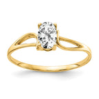14k 6x4mm Oval Cubic Zirconia Ring
