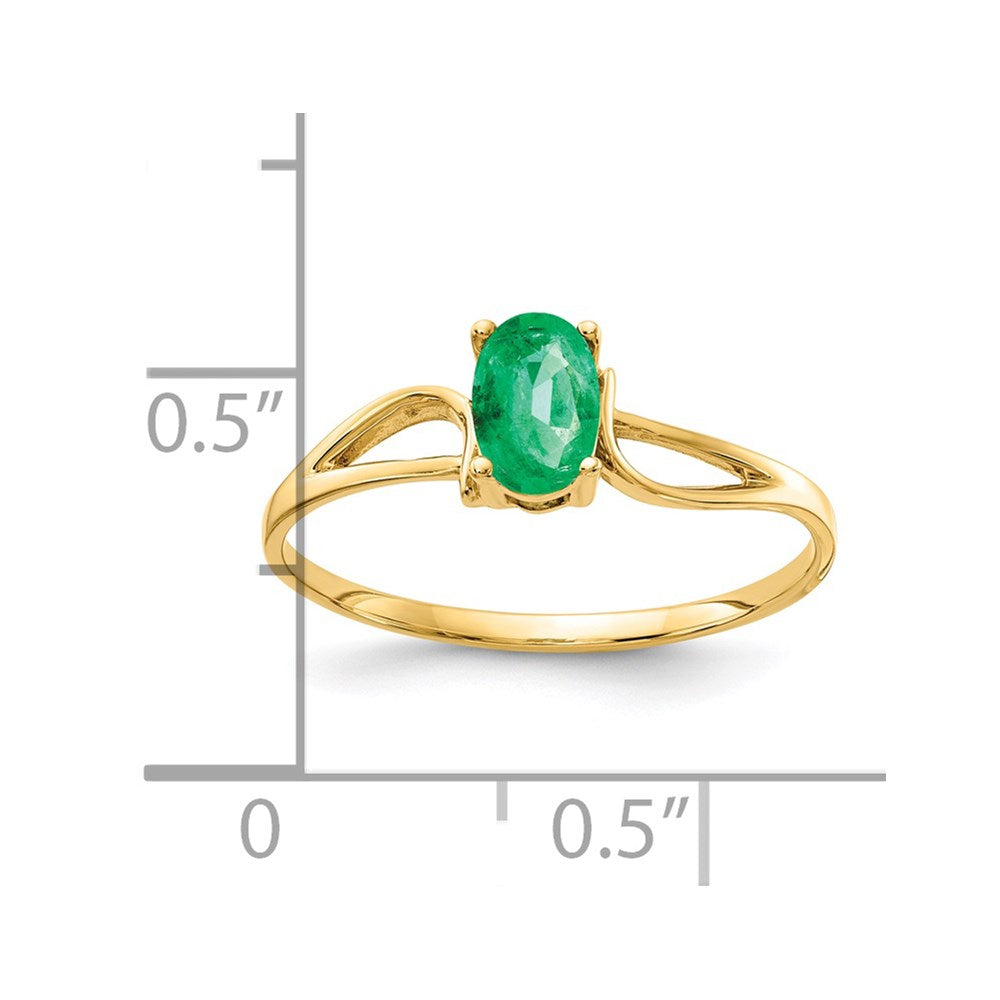 14k 6x4mm Oval Emerald Ring