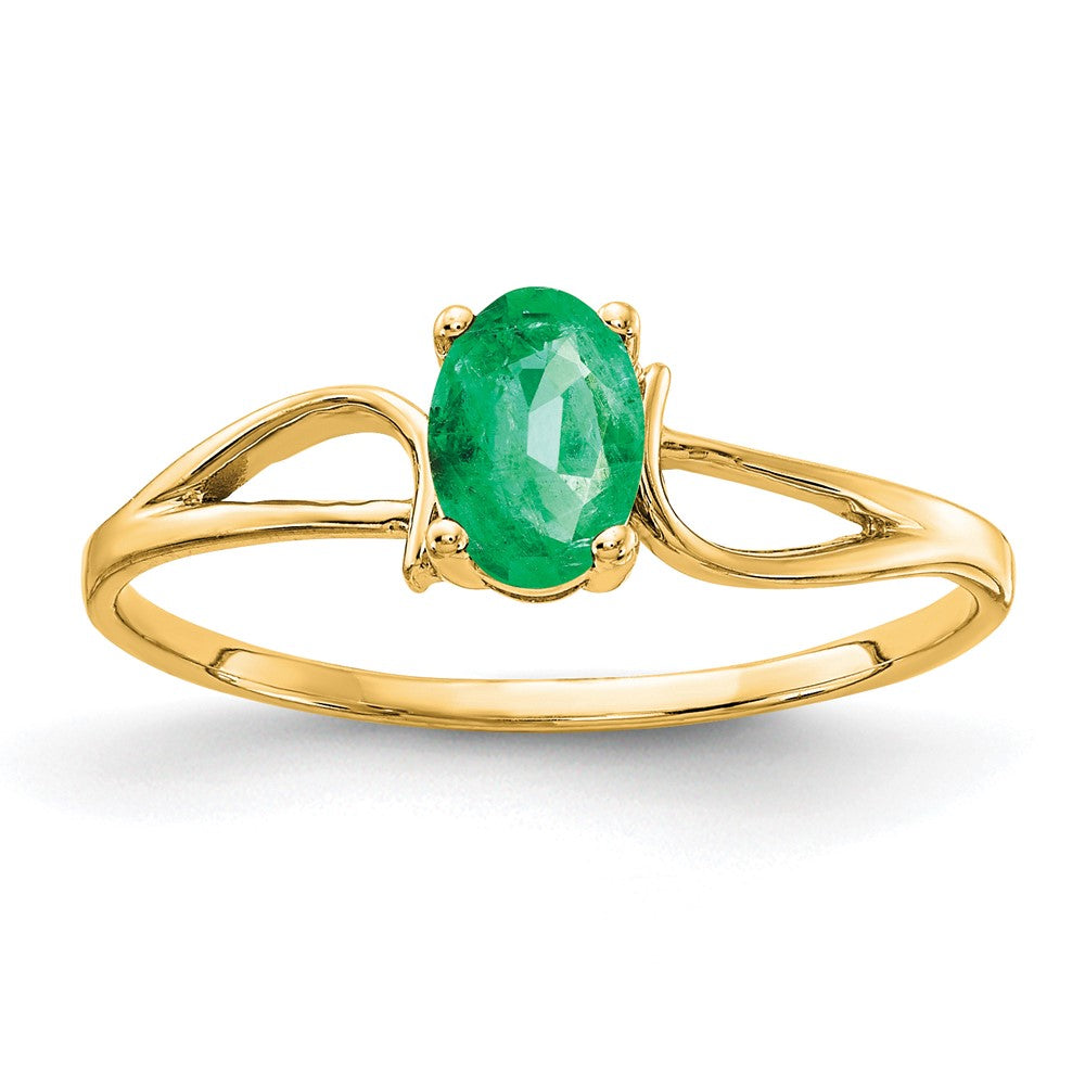 14k 6x4mm Oval Emerald Ring