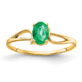 14k 6x4mm Oval Emerald Ring