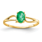 14k 6x4mm Oval Emerald Ring