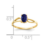 14k 6x4mm Oval Blue Sapphire Ring
