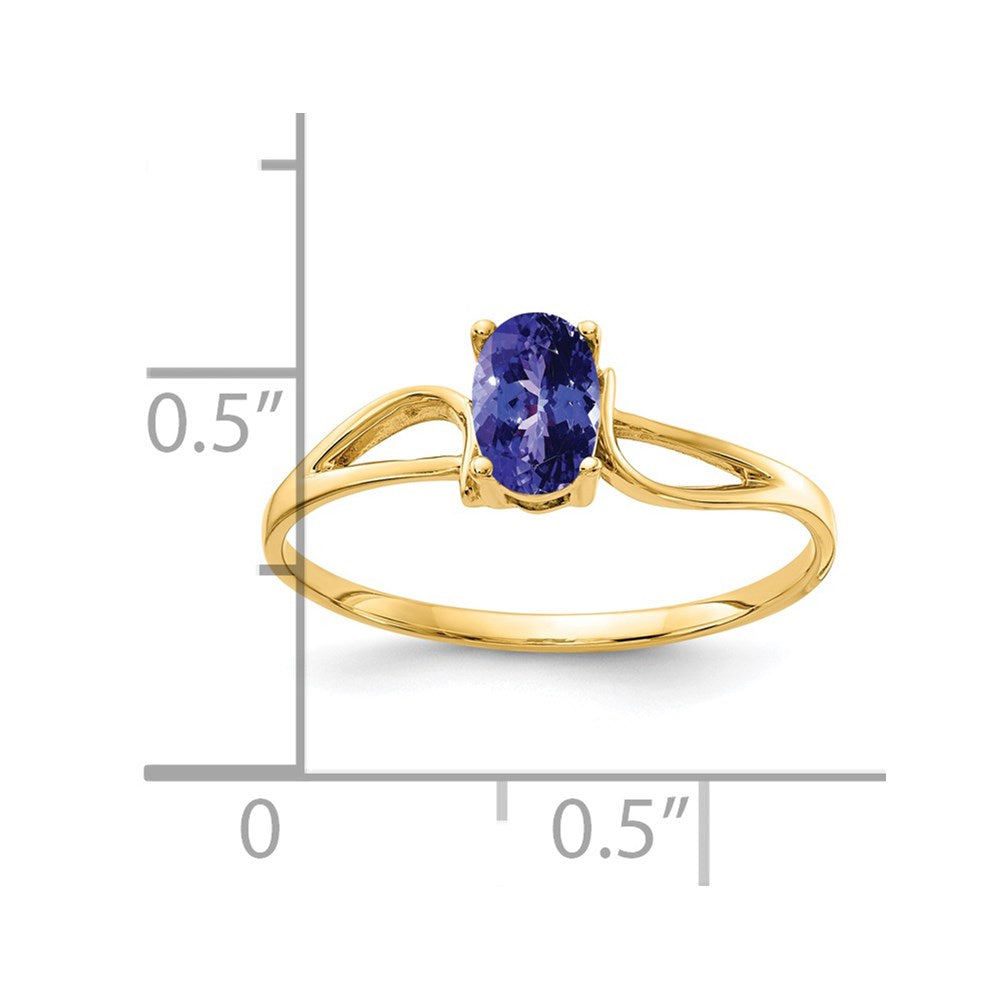14k 6x4mm Oval Tanzanite Ring