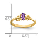 14k 5x3mm Oval Amethyst Knot Ring