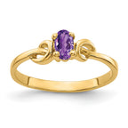 14k 5x3mm Oval Amethyst Knot Ring