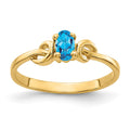 14k 5x3mm Oval Blue Topaz Knot Ring