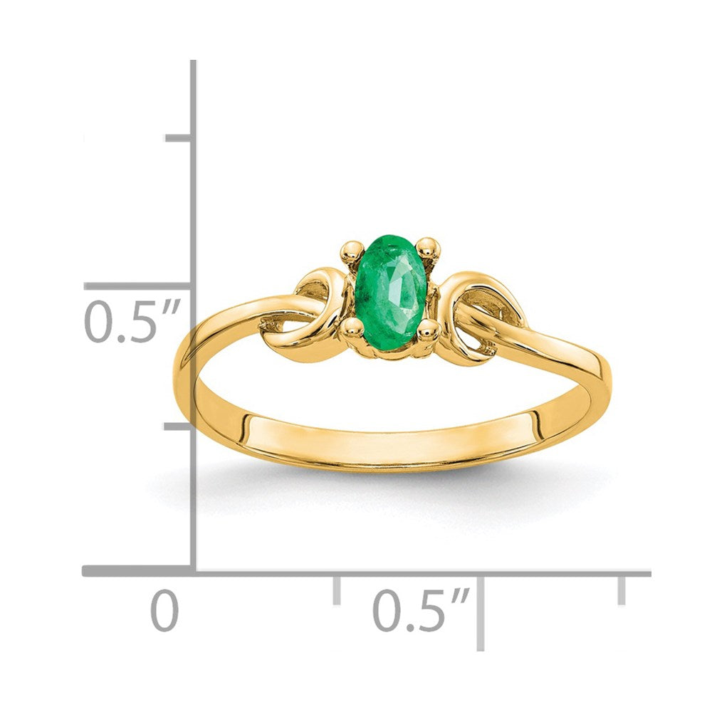 14k 5x3mm Oval Emerald Knot Ring