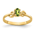 14k 5x3mm Oval Peridot Knot Ring