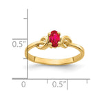 14k 5x3mm Oval Ruby Knot Ring