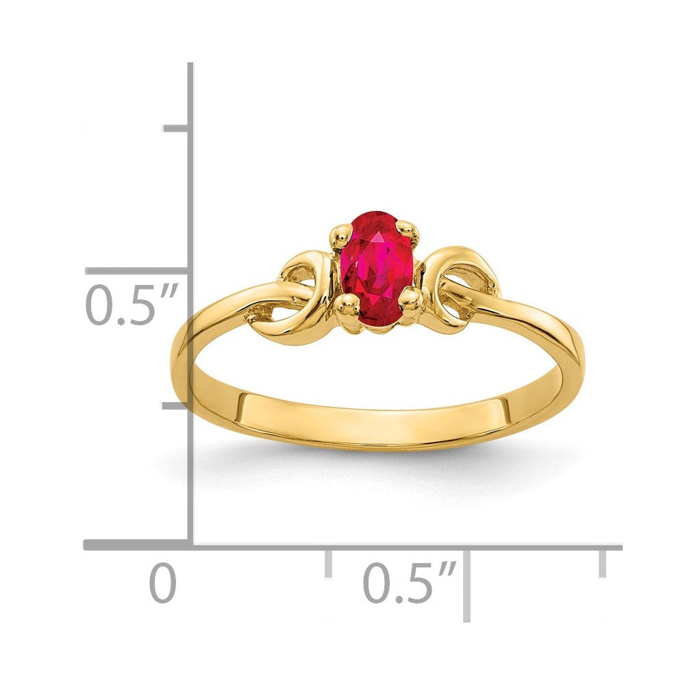 14k 5x3mm Oval Ruby Knot Ring