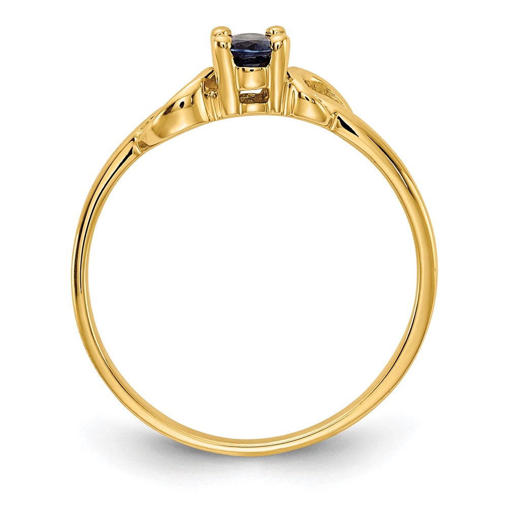 14k 5x3mm Oval Blue Sapphire Knot Ring