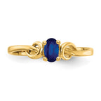 14k 5x3mm Oval Blue Sapphire Knot Ring