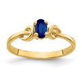 14k 5x3mm Oval Blue Sapphire Knot Ring