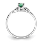 14k White Gold 5x3mm Oval Emerald Knot Ring