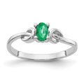 14k White Gold 5x3mm Oval Emerald Knot Ring