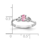 14k White Gold 5x3mm Oval Pink Tourmaline Knot Ring